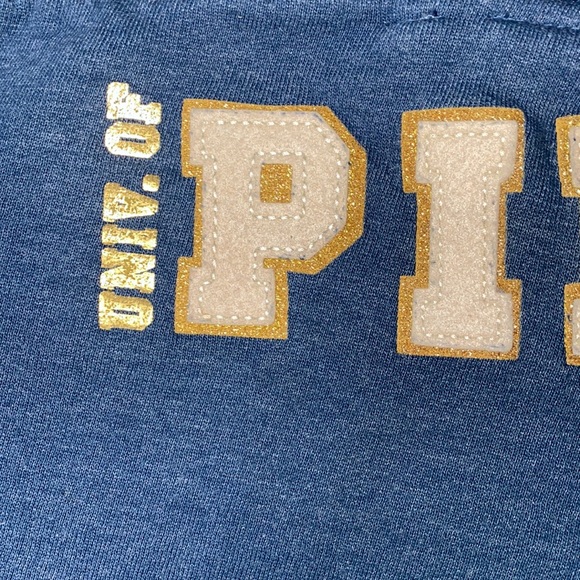 VICTORIA’s SECREt PINK 2007 Blue Sweatpants Gold Cream Patch Logo Back MEDIUM - Picture 3 of 16